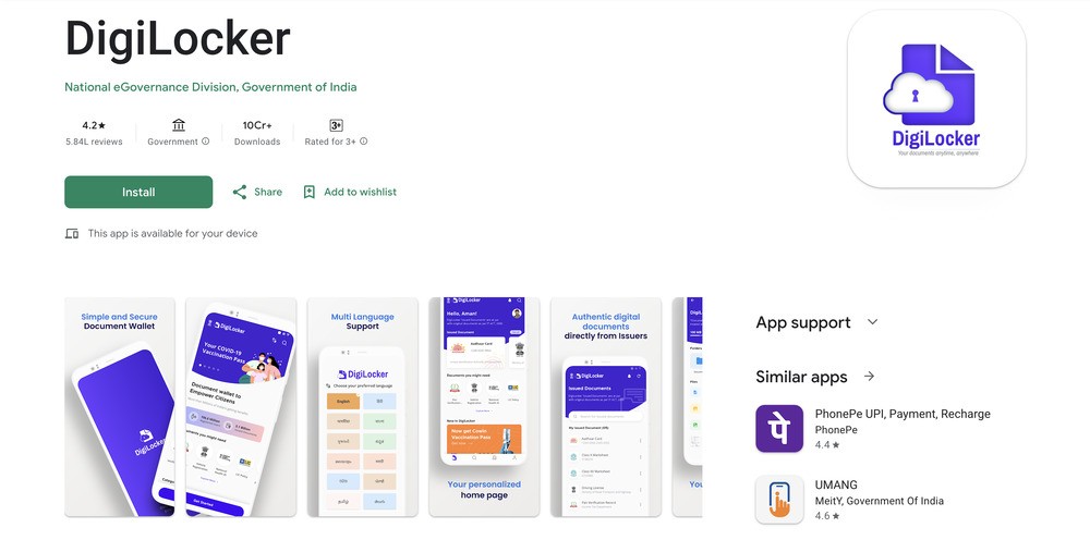 DigiLocker app
